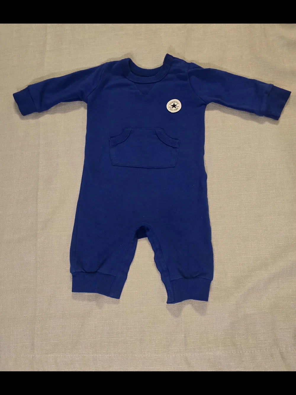 Converse Baby 3M Blue Coverall Romper Kangaroo Pocket All Star One Piece